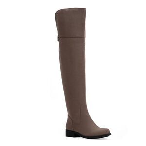 SUN STONE Womens Beige Round Toe Block Heel Zip-Up Boots Shoes 7
